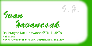 ivan havancsak business card